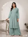 Mint Blossom Lakhnavi Sky Blue Suit