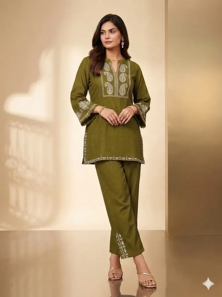 Modern Ethnic Green Co-Ord Set