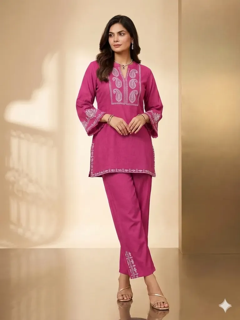 Modern Ethnic Pink Co-Ord Set