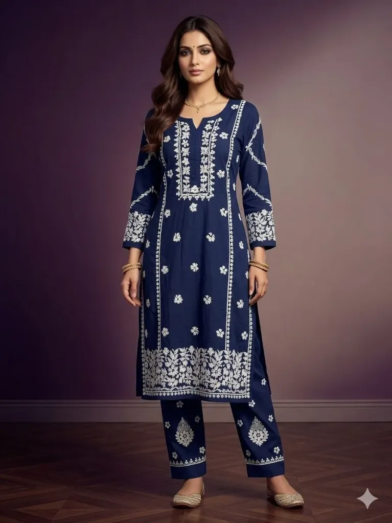 Royal Blue Lucknowi Suit
