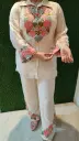 Cream Floral Embroidered Co-Ord Set