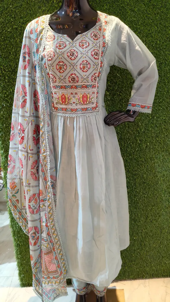 Mul Chanderi Suit with Patch Work