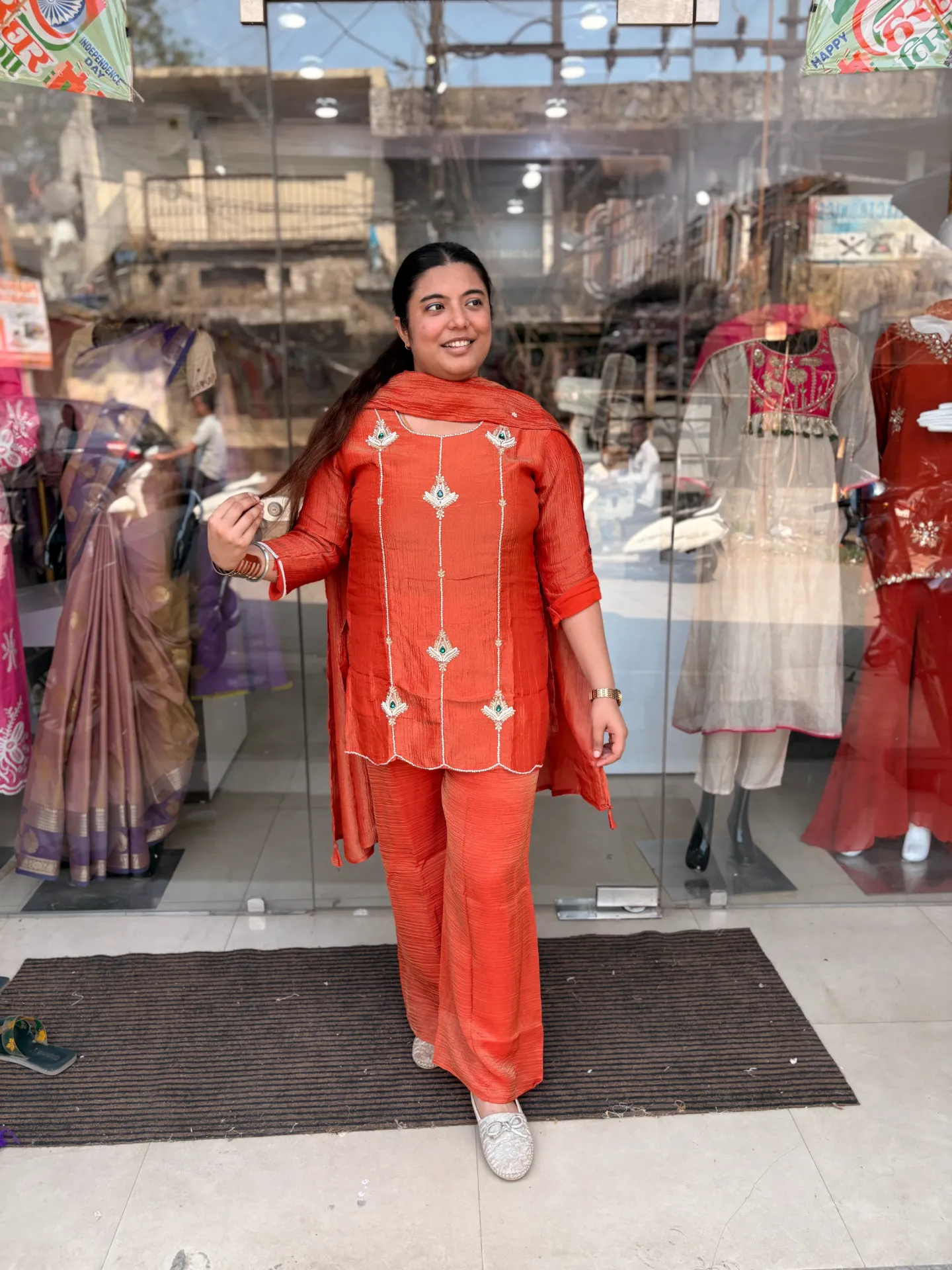 Rust Crush Fabric Suit