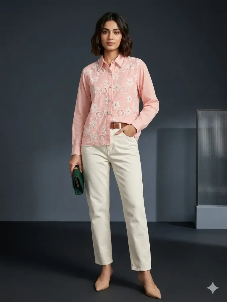 Peach Korean  Shirt