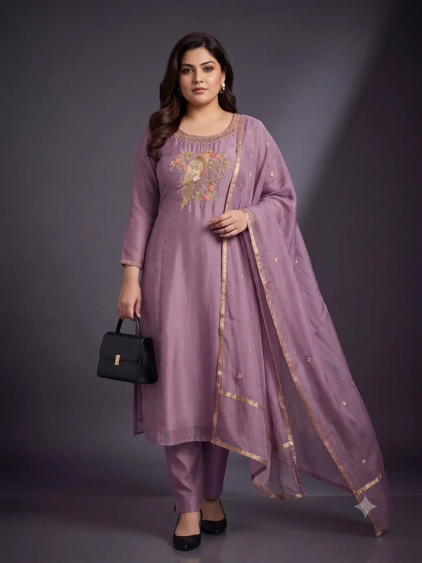 Purple Crepe heavy Suit