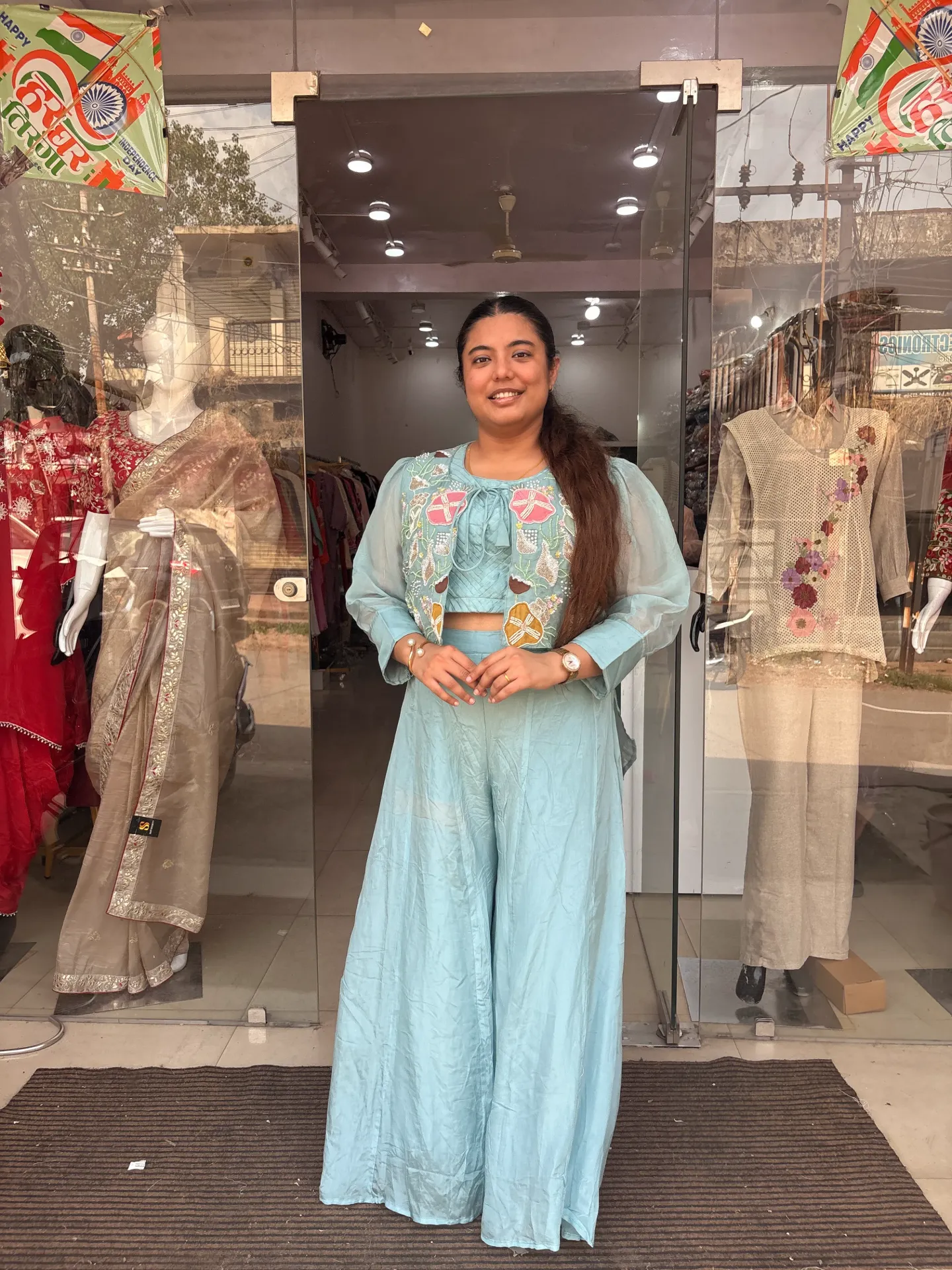 Blue Indo - Western Dress