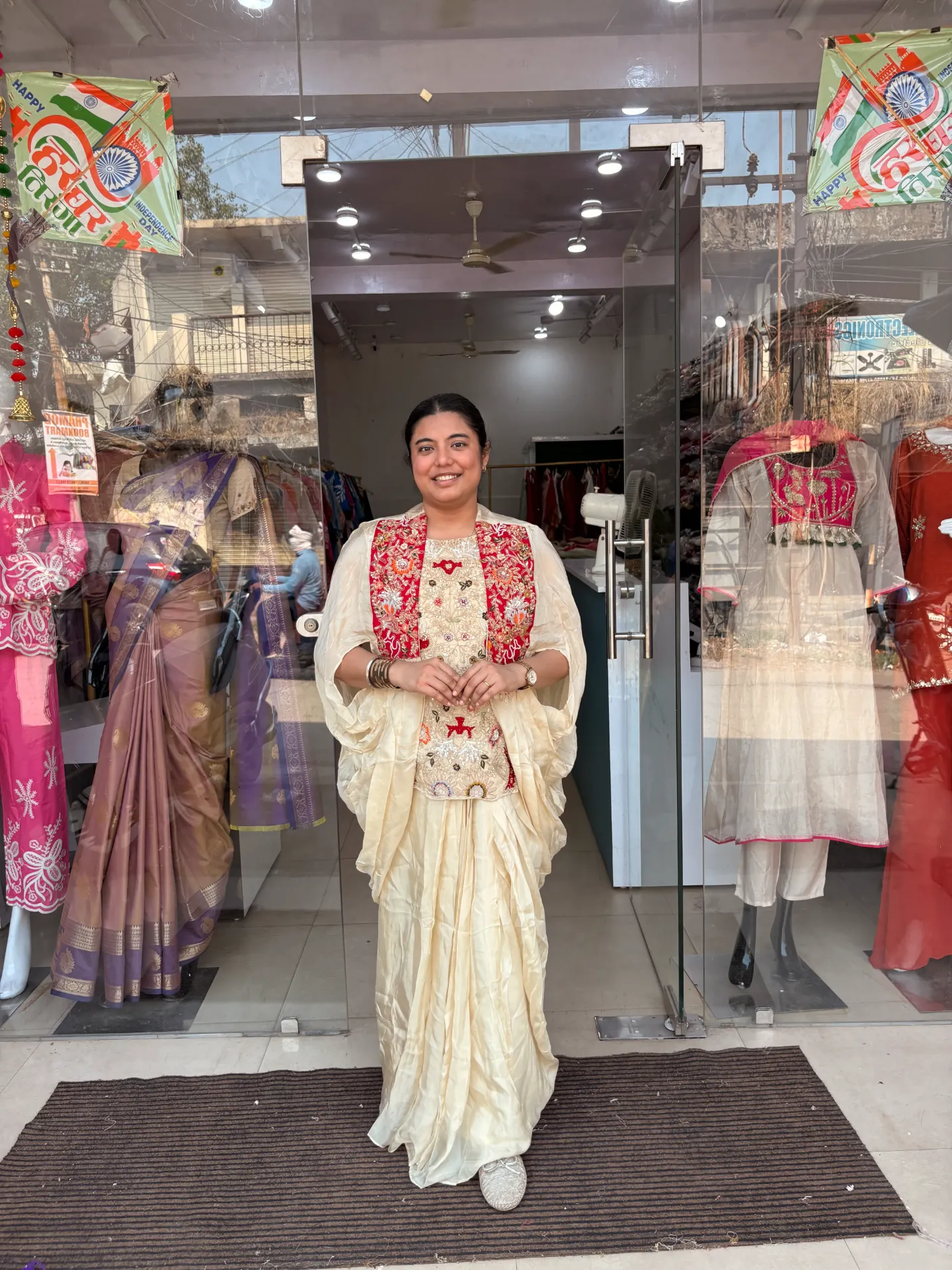 Rajrani Royale Dress with ivory crimson grace