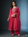 Mul Chanderi Rani Pink Suit