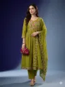 Mul Chanderi Green Suit