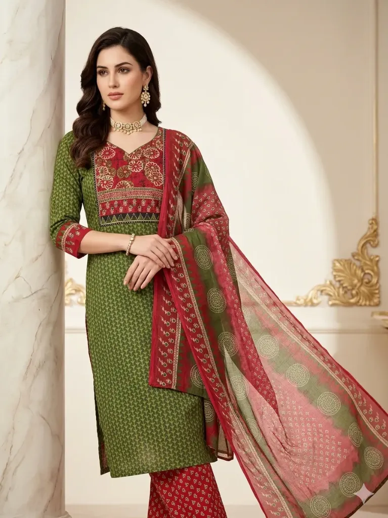 Green Gulnaar Suit