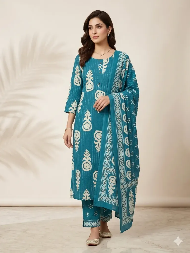 Azure Blossom Blue Suit