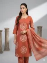 Azure Blossom Brown Printed Suit