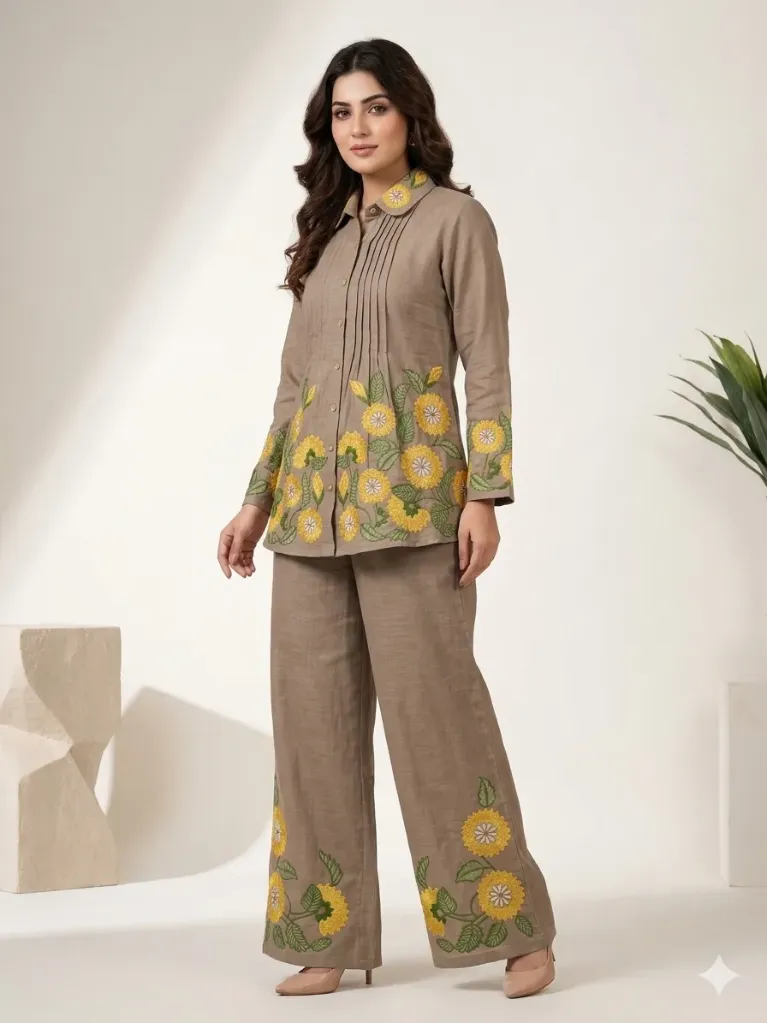 [SS993601-B] Mocha Bloom Co-ord Set
